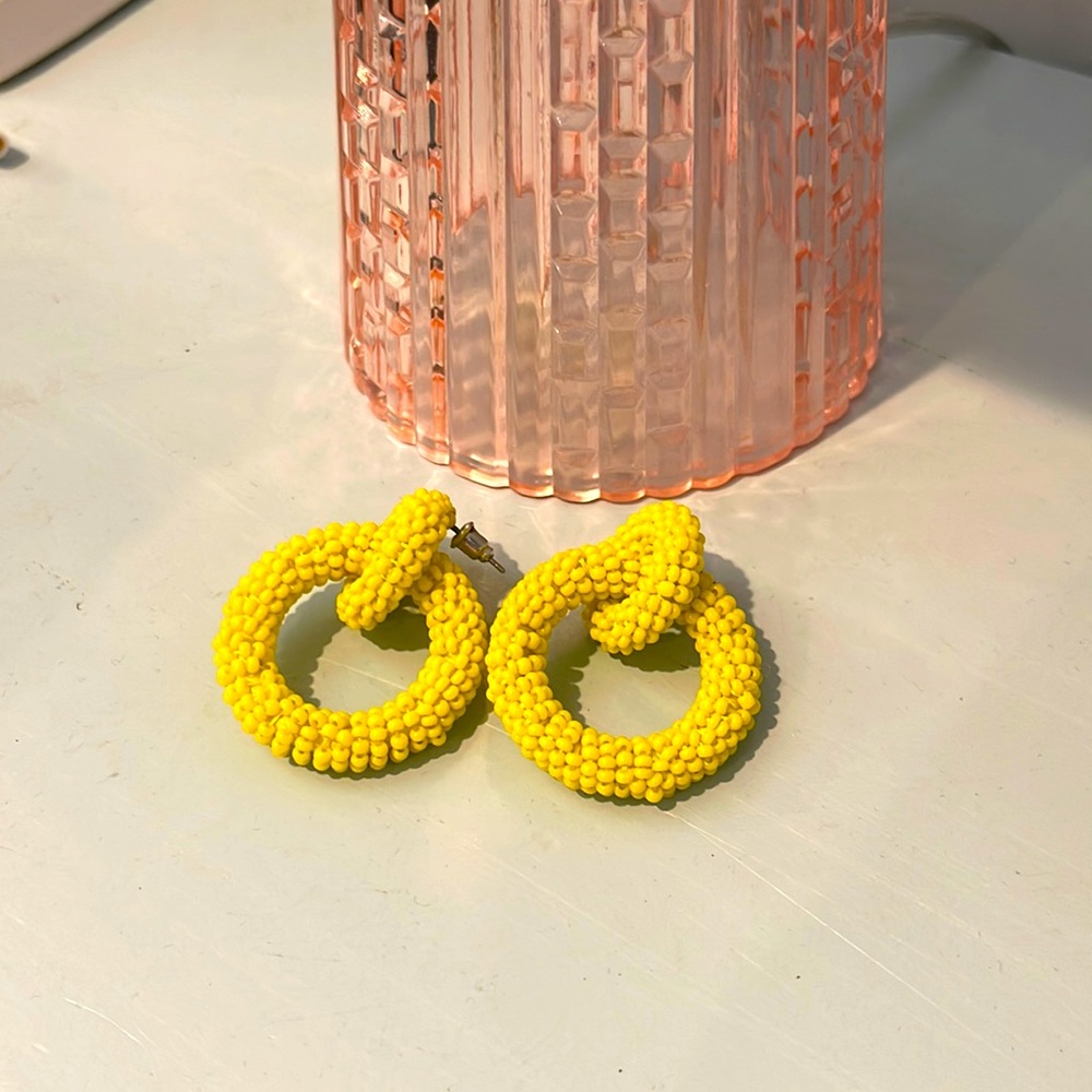 Baublebar beaded yellow earrings